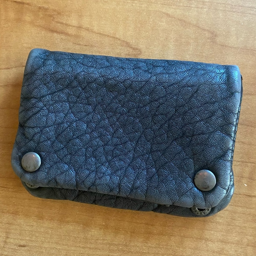 Black, vegan leather sheng tong wallet